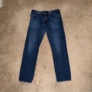 Ag Adriano Goldschmied Men's Straight Leg Dark Blue Jeans